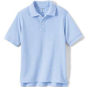 Lands' End Boys School Uniform, Short Sleeve Husky Interlock Polo Shirt, NWT